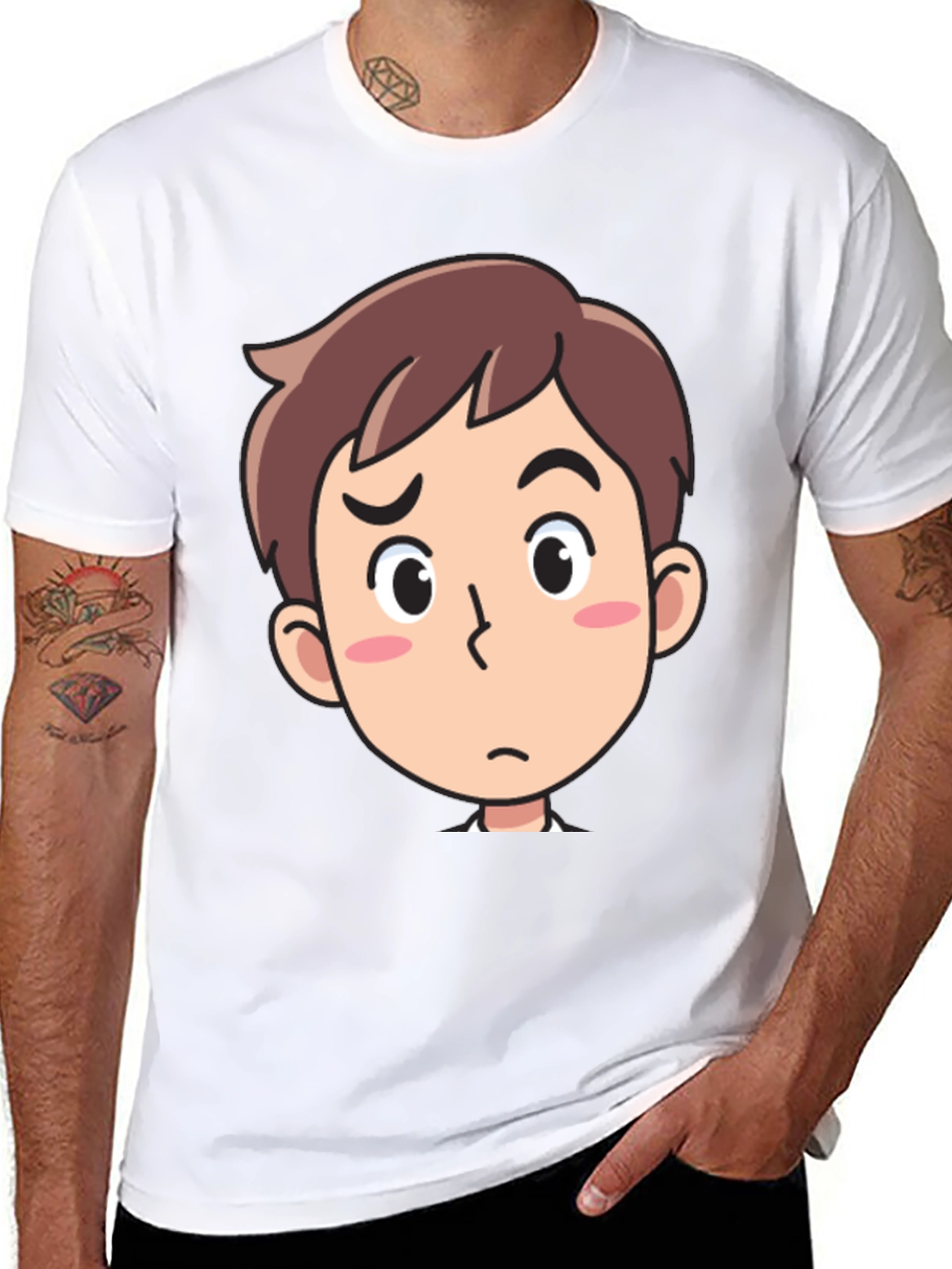 Cartoon Character Graphic Black T-Shirt