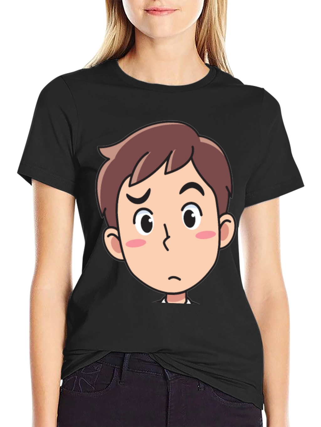 Cartoon Character Graphic Black T-Shirt
