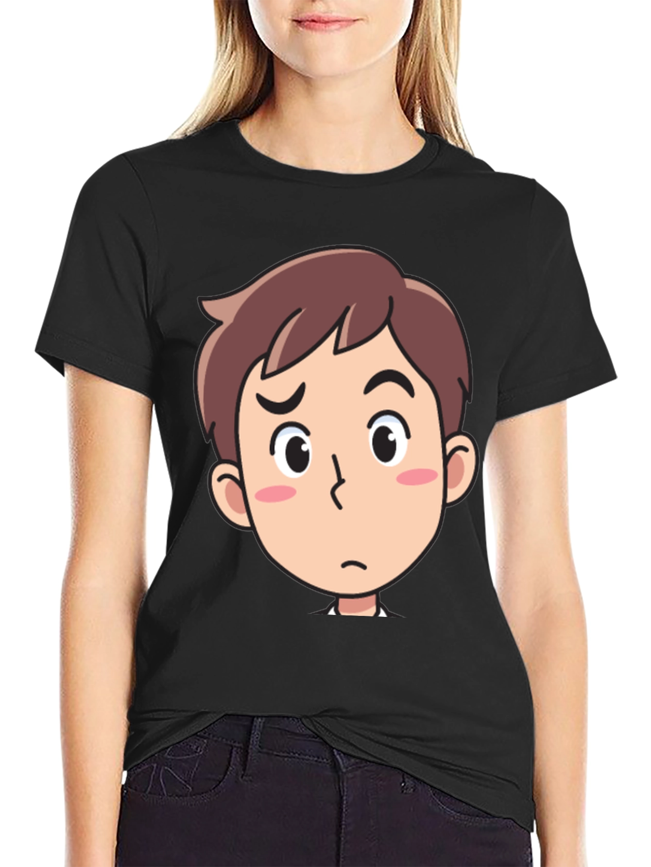 Cartoon Character Graphic Black T-Shirt