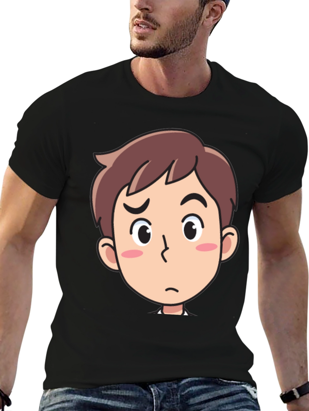 Cartoon Character Graphic Black T-Shirt