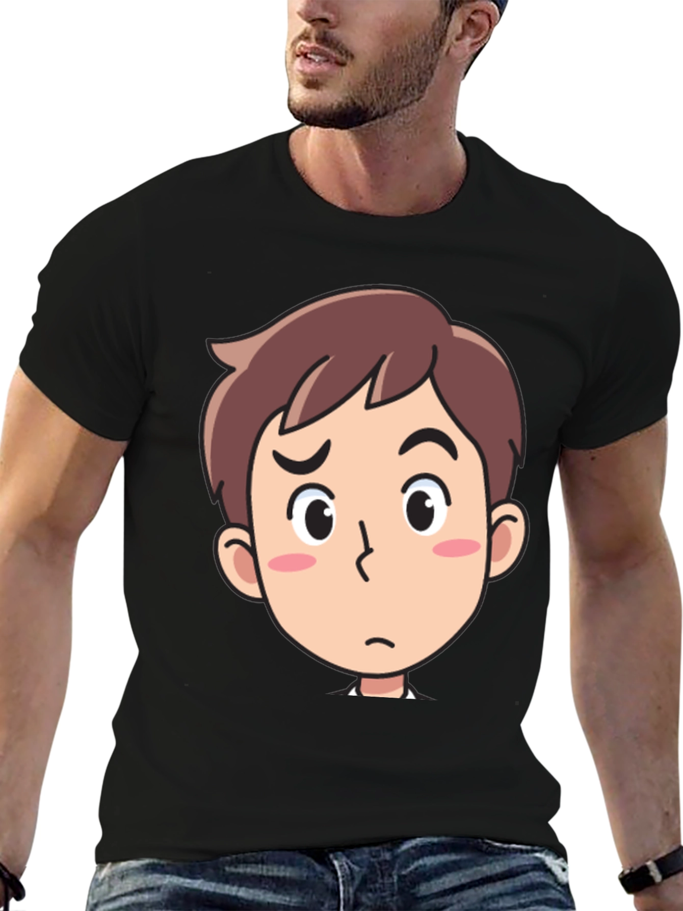 Cartoon Character Graphic Black T-Shirt