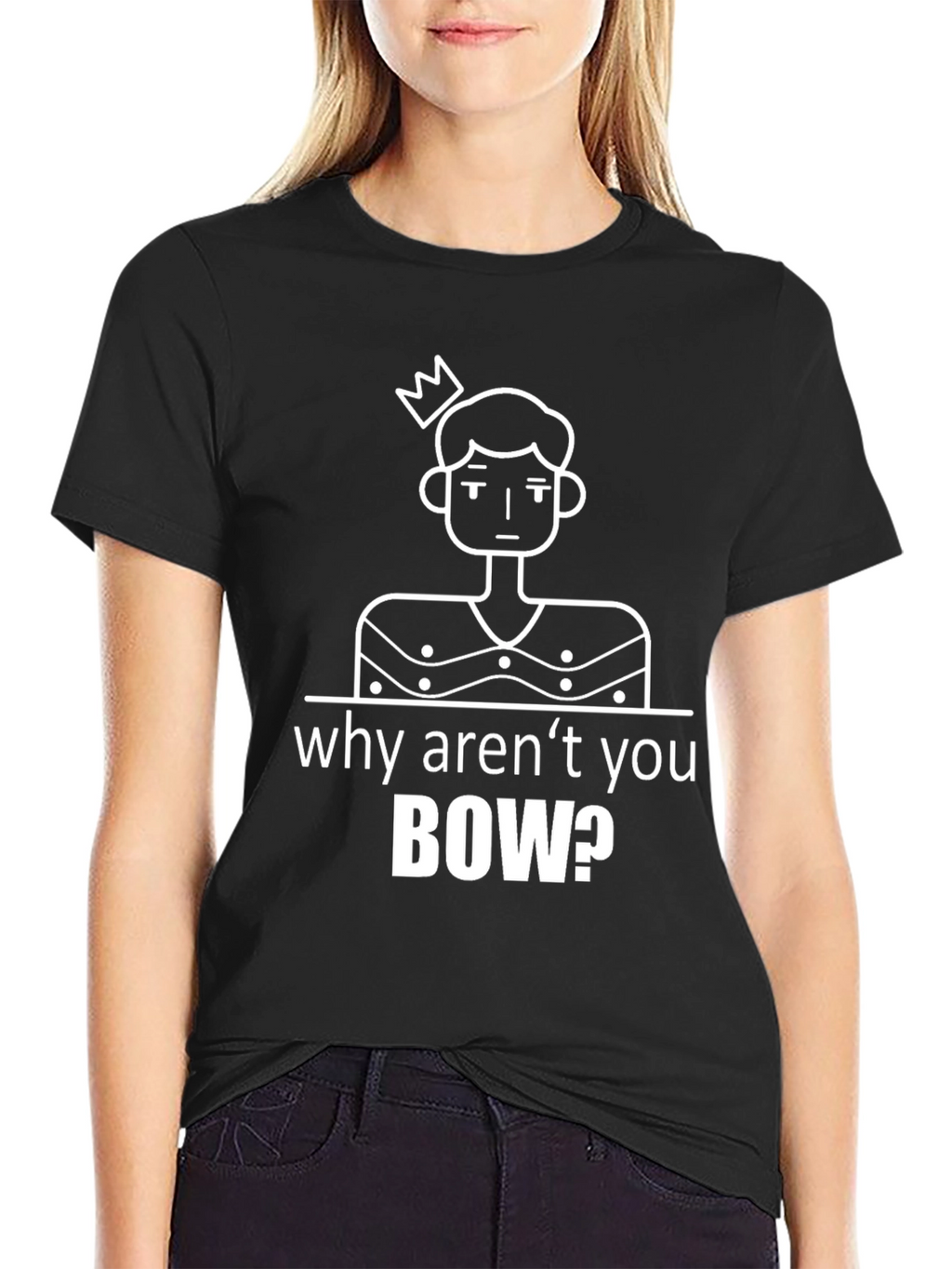 Why Arent You Bow T-Shirt - Black Graphic Tee