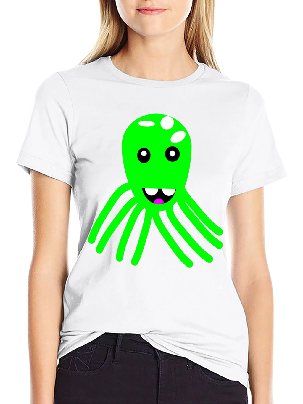 Funky Octopus Graphic Tee - Black Cotton Blend