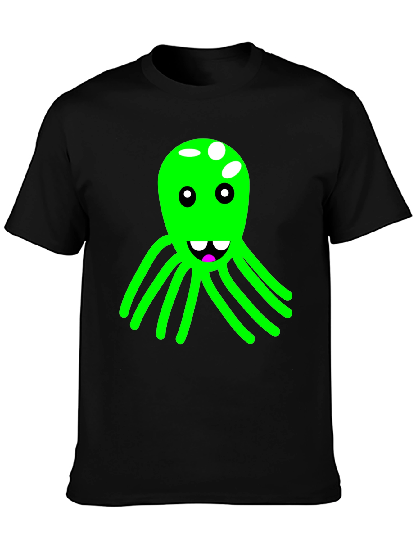 Funky Octopus Graphic Tee - Black Cotton Blend