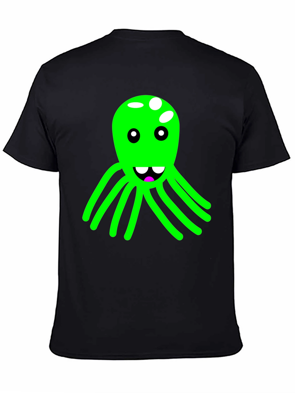 Funky Octopus Graphic Tee - Black Cotton Blend