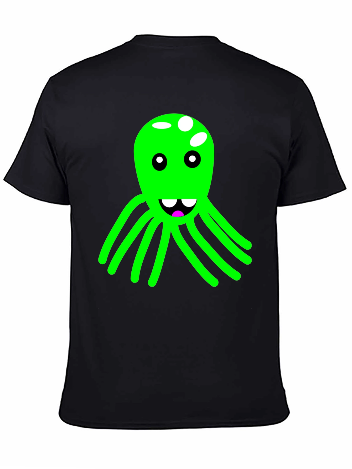 Funky Octopus Graphic Tee - Black Cotton Blend