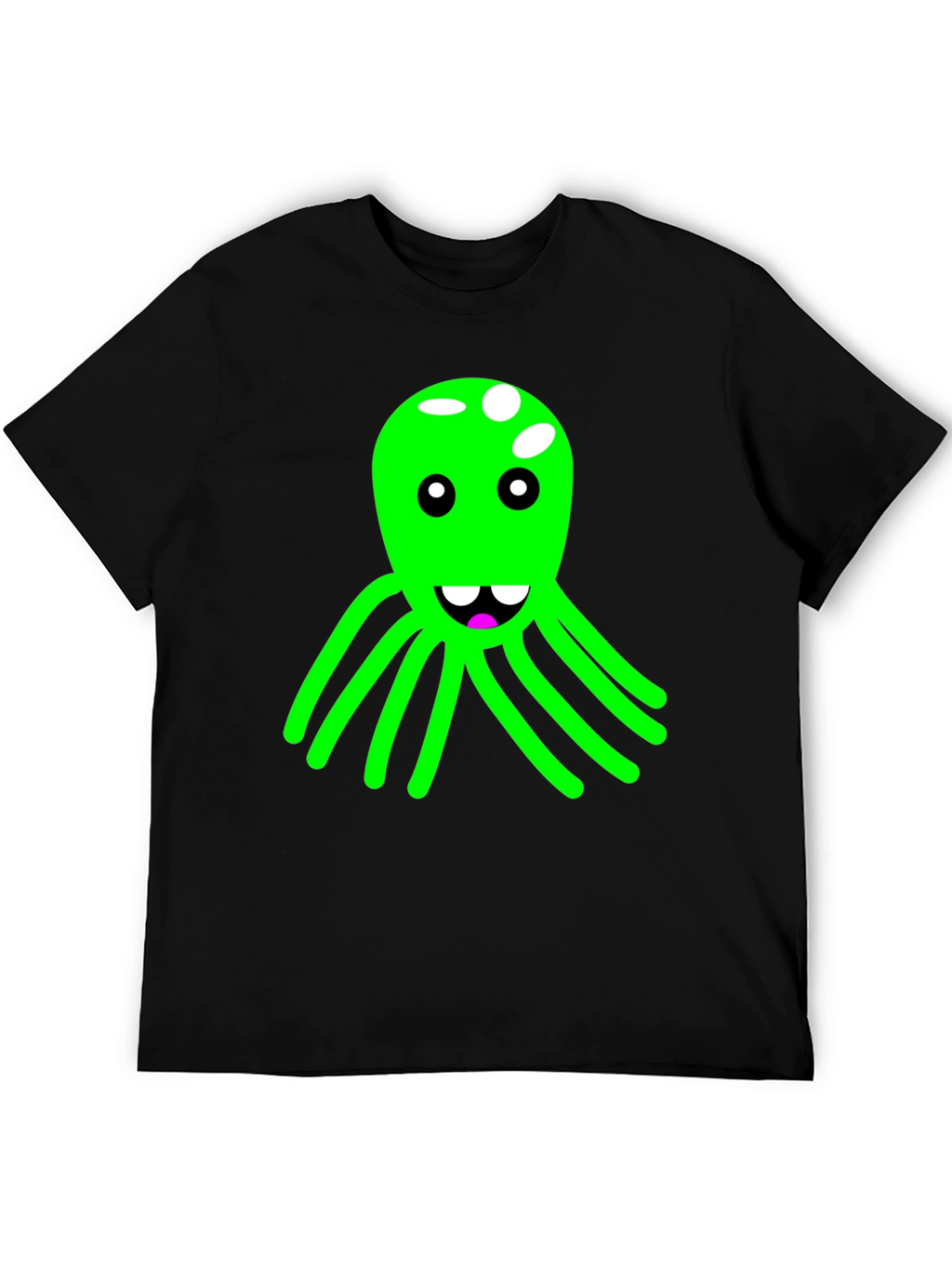 Funky Octopus Graphic Tee - Black Cotton Blend