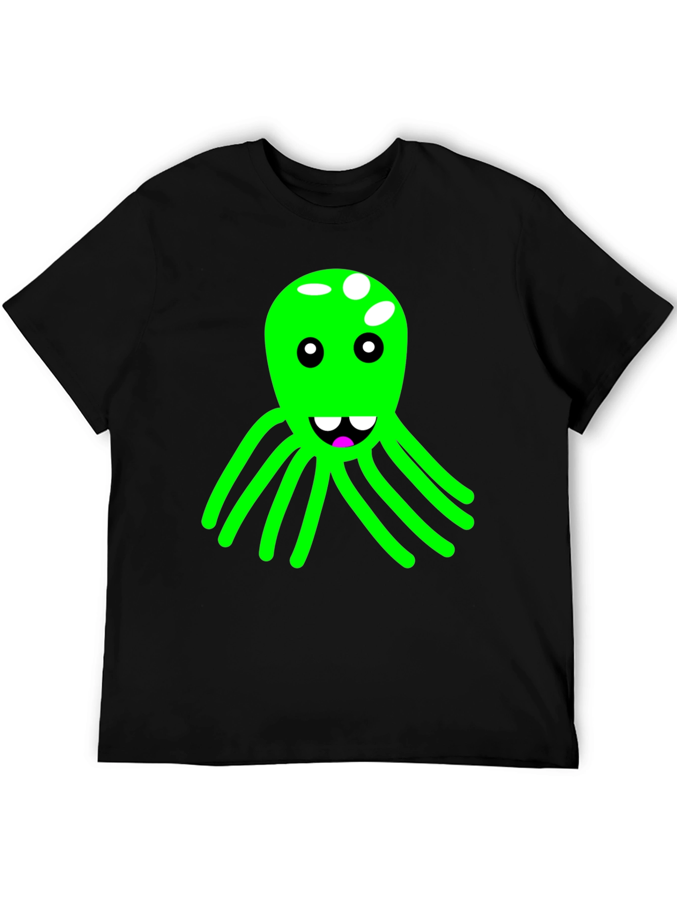 Funky Octopus Graphic Tee - Black Cotton Blend