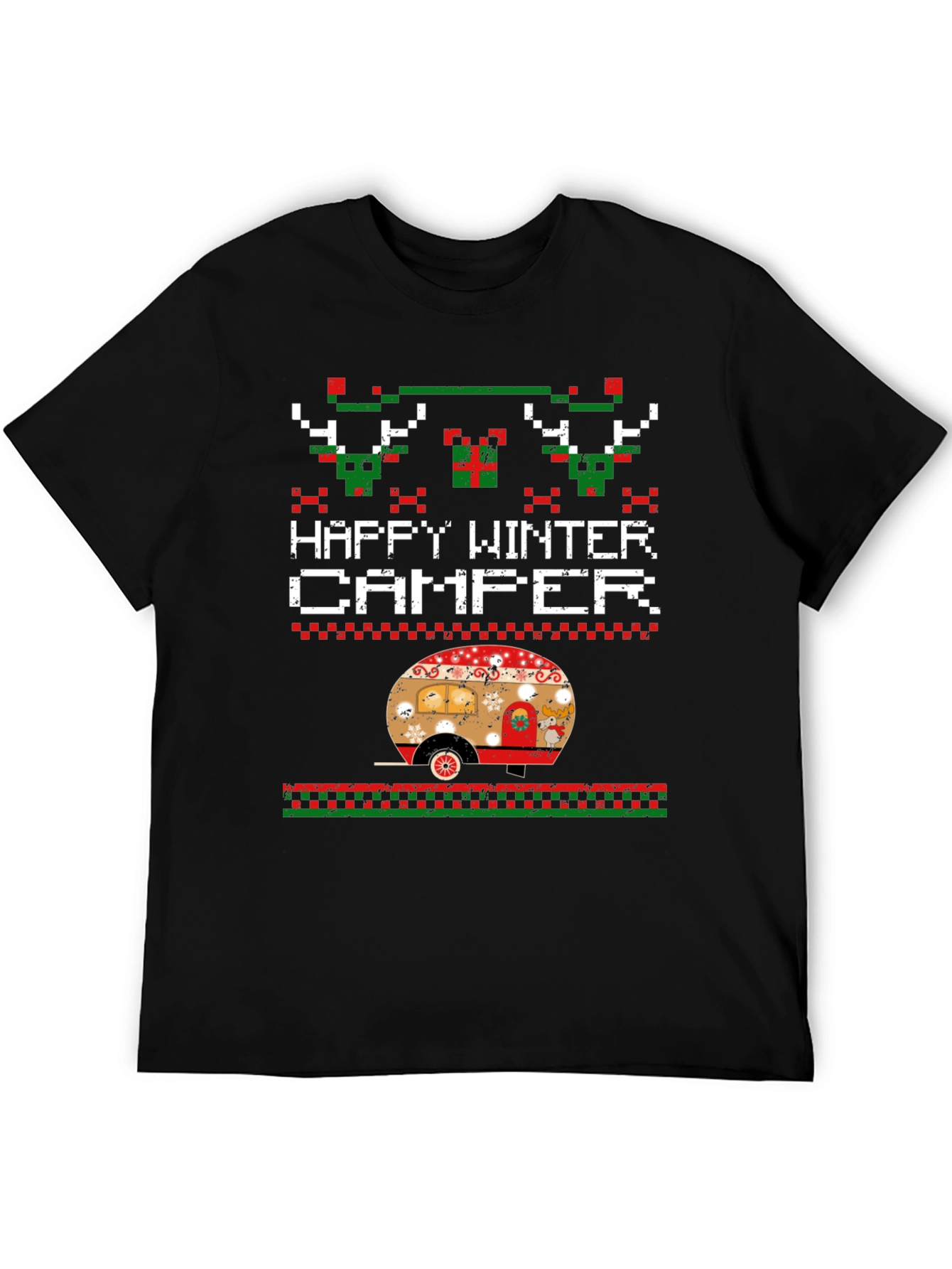 Happy Winter Camper Novelty Christmas T-Shirt