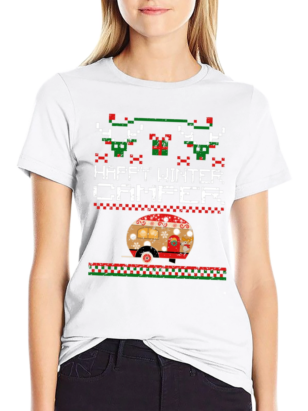 Happy Winter Camper Novelty Christmas T-Shirt