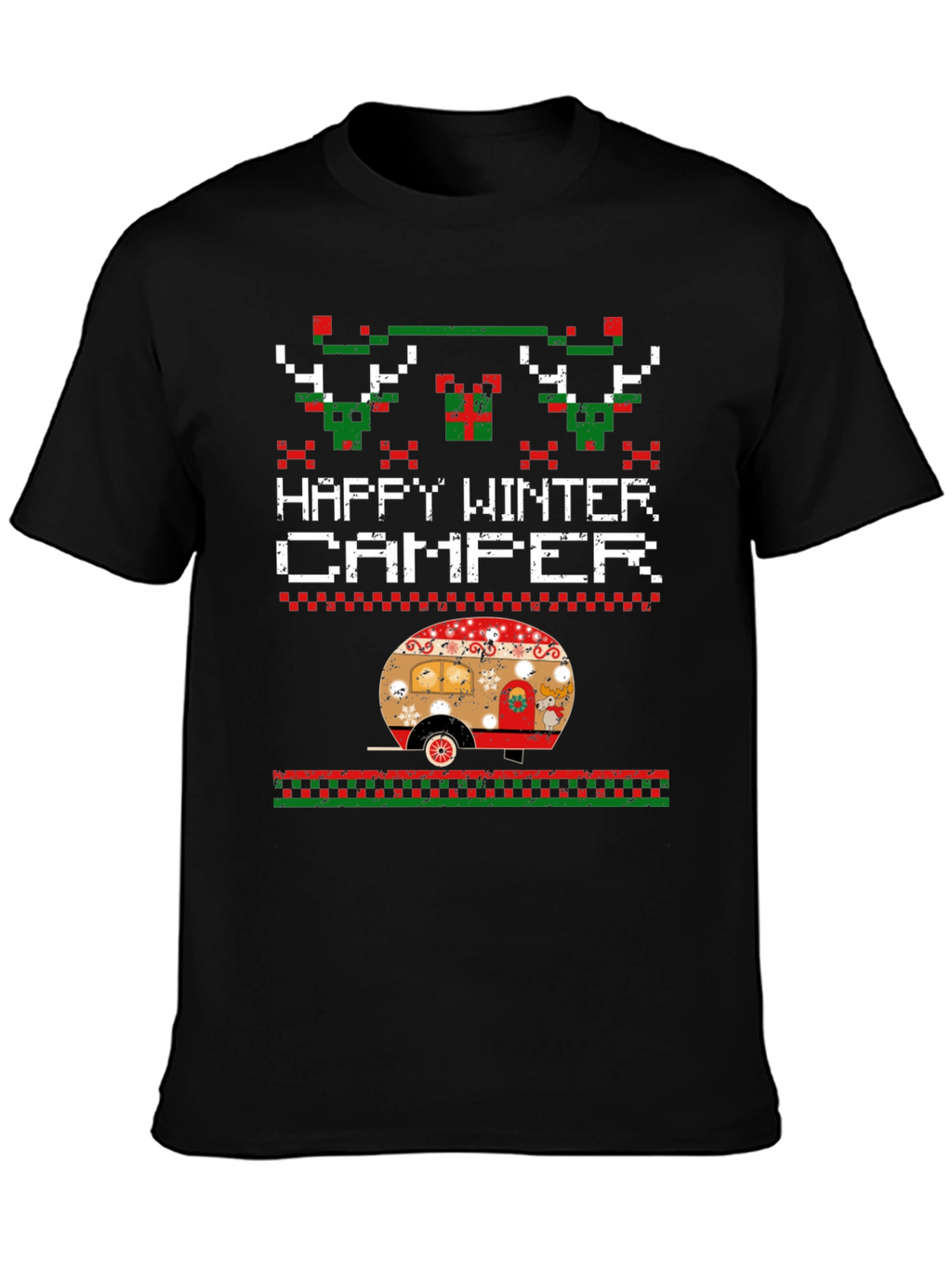 Happy Winter Camper Novelty Christmas T-Shirt