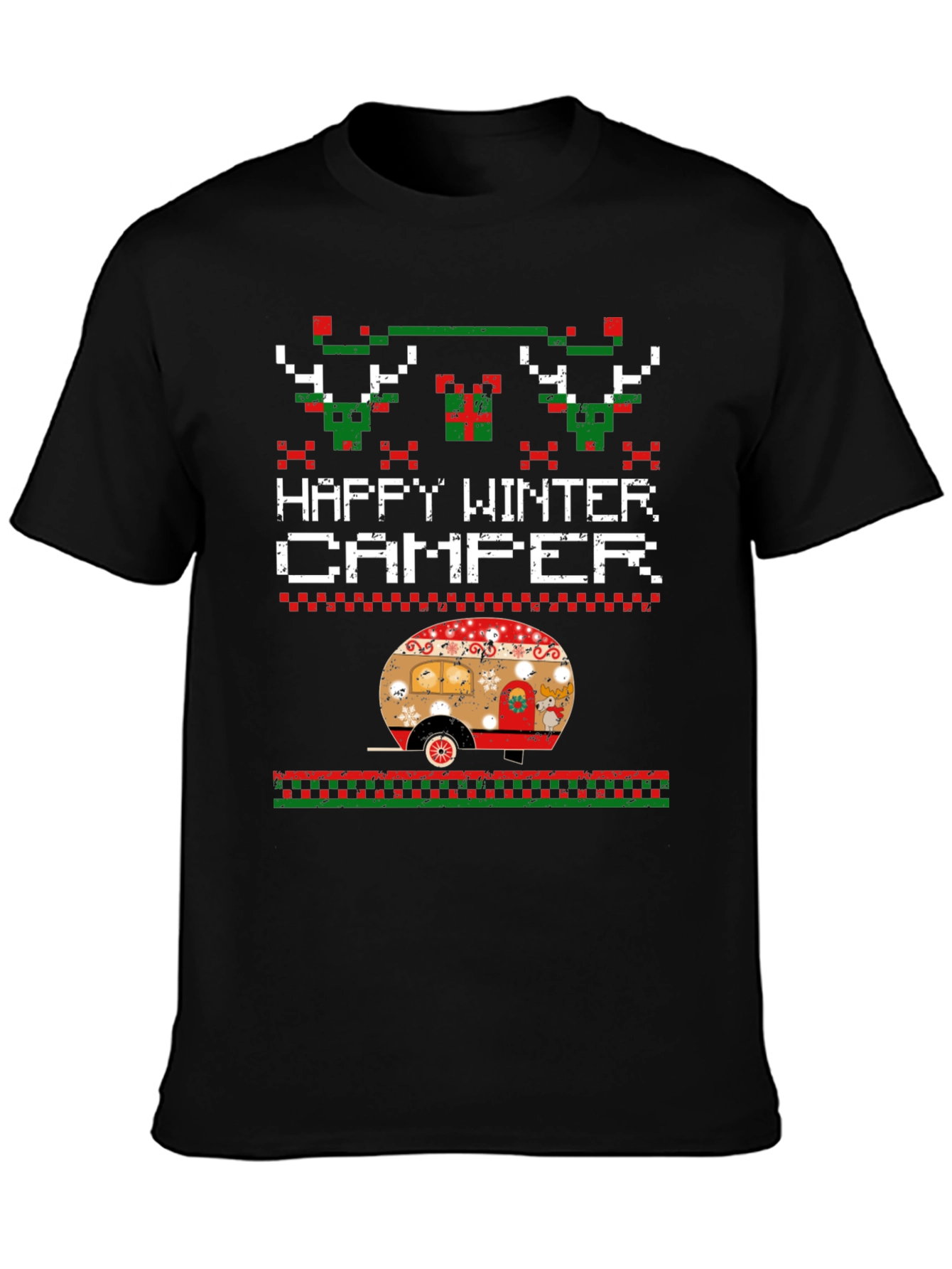 Happy Winter Camper Novelty Christmas T-Shirt