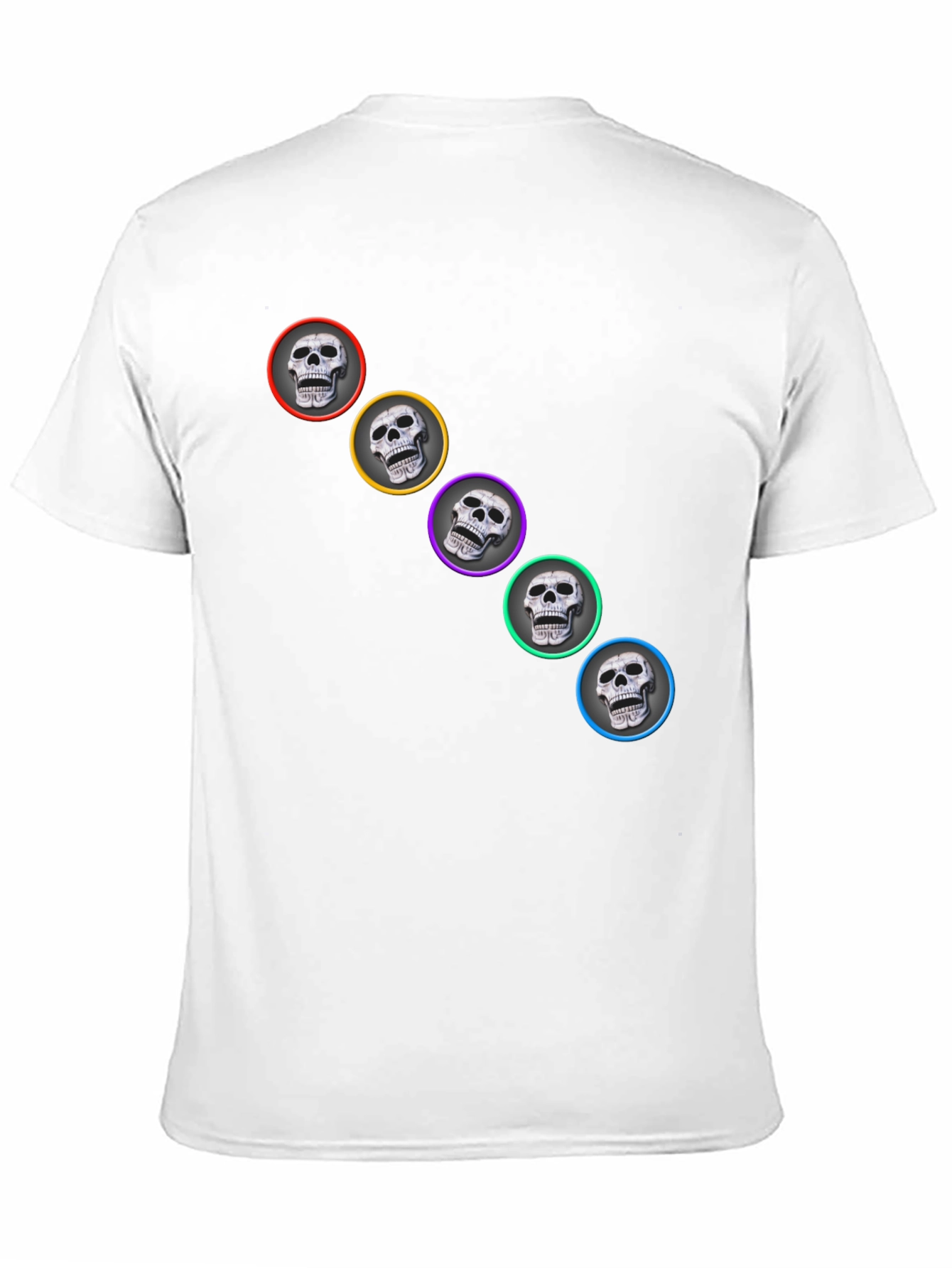 Skull Print Mens Black T-Shirt