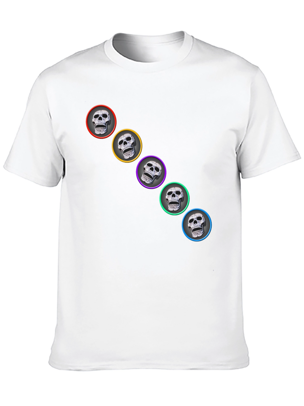 Skull Print Mens Black T-Shirt