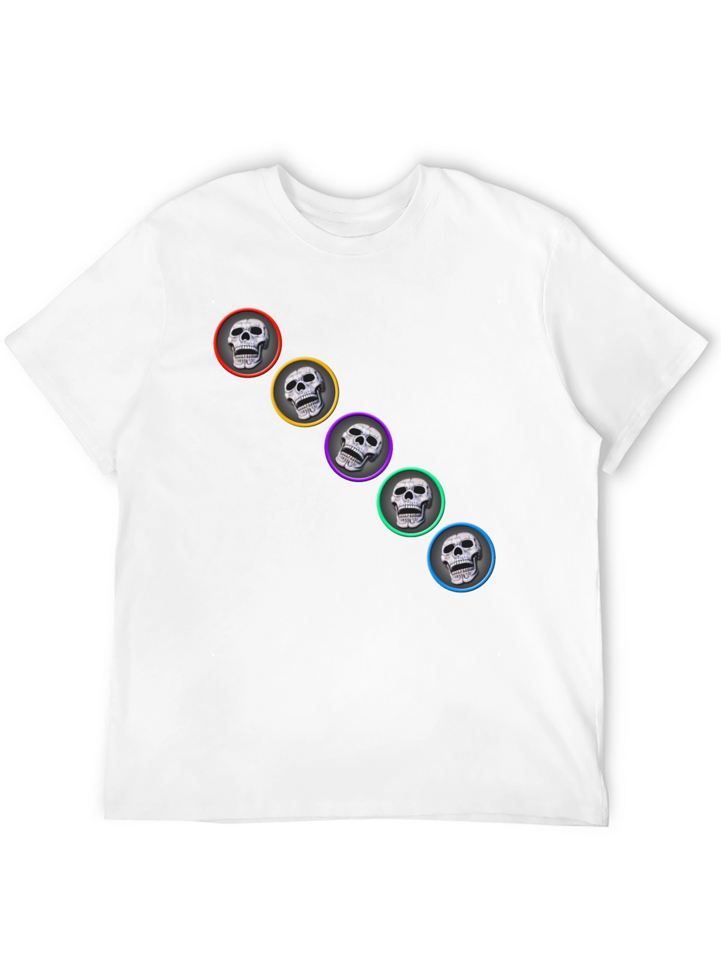 Skull Print Mens Black T-Shirt