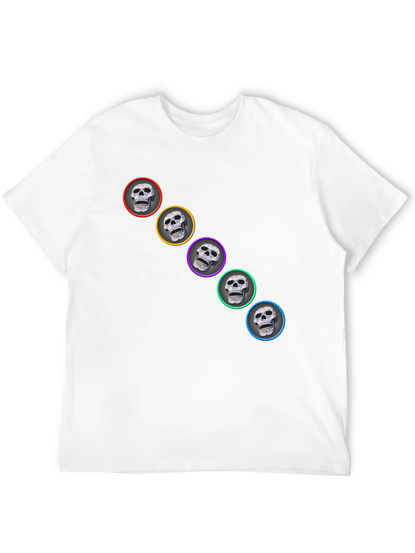 Skull Print Mens Black T-Shirt