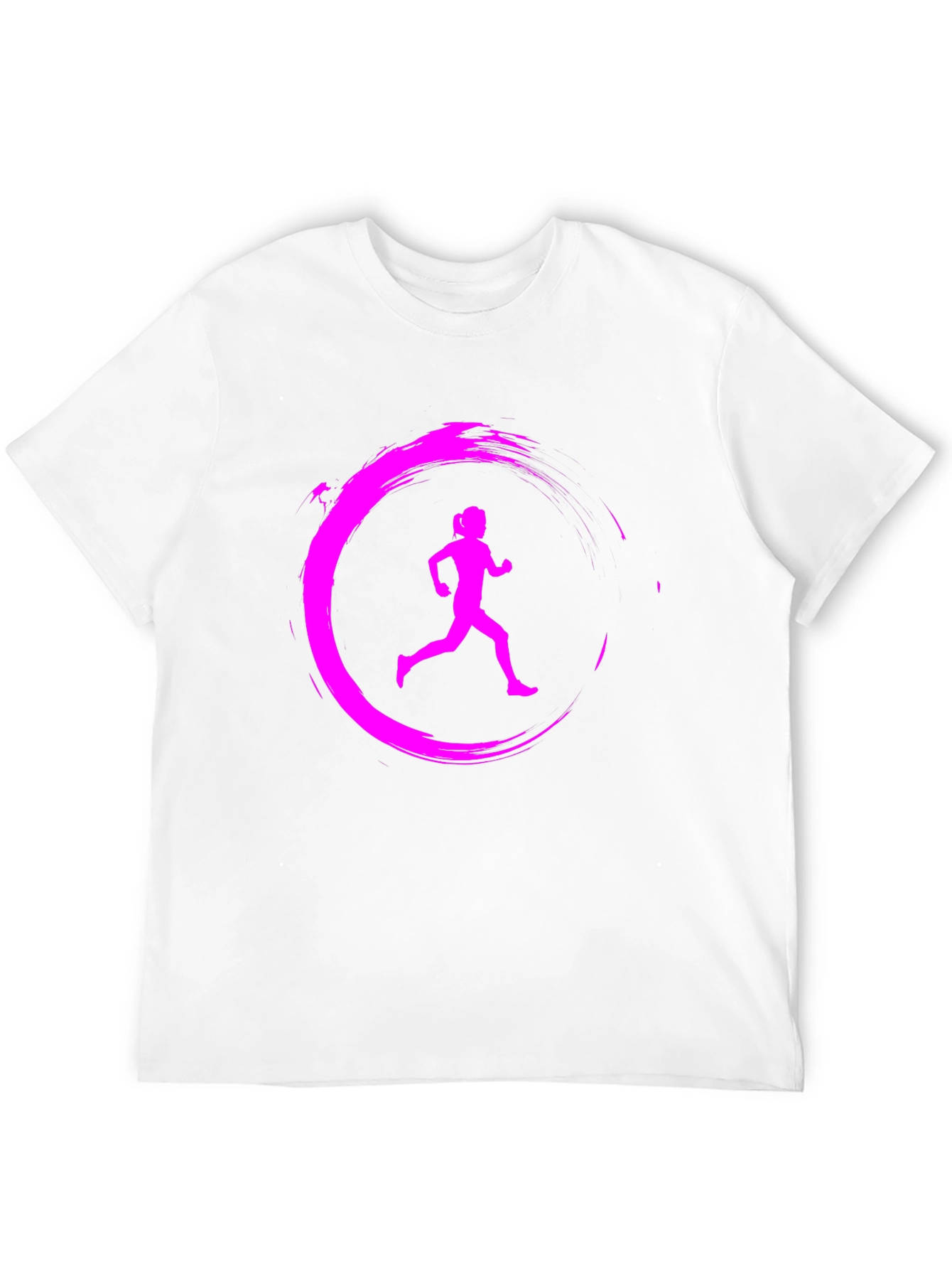 Running Girl Graphic Tee - Black Casual T-Shirt