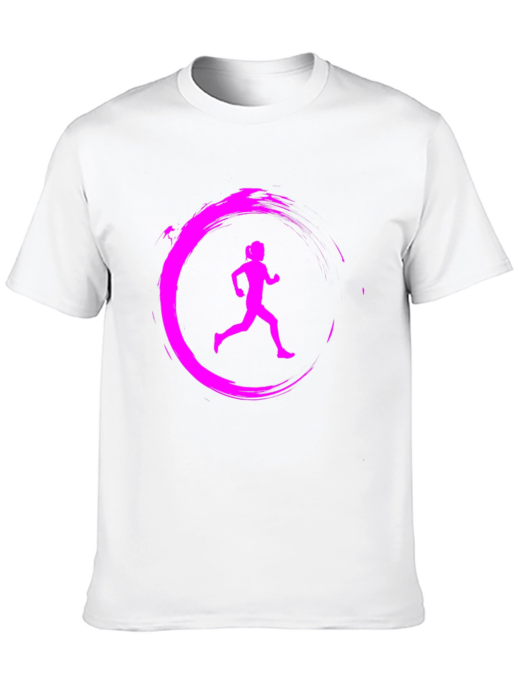 Running Girl Graphic Tee - Black Casual T-Shirt