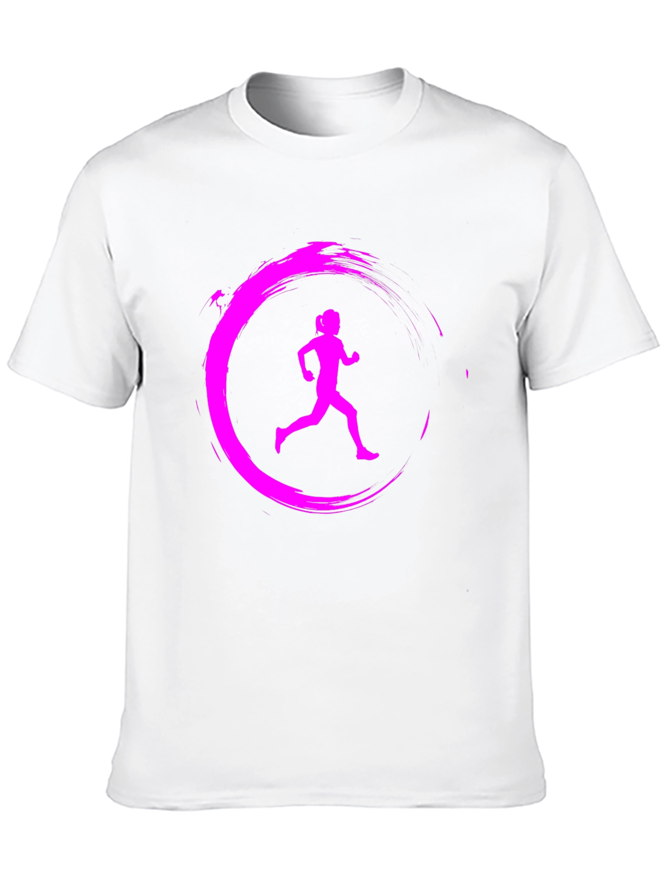 Running Girl Graphic Tee - Black Casual T-Shirt
