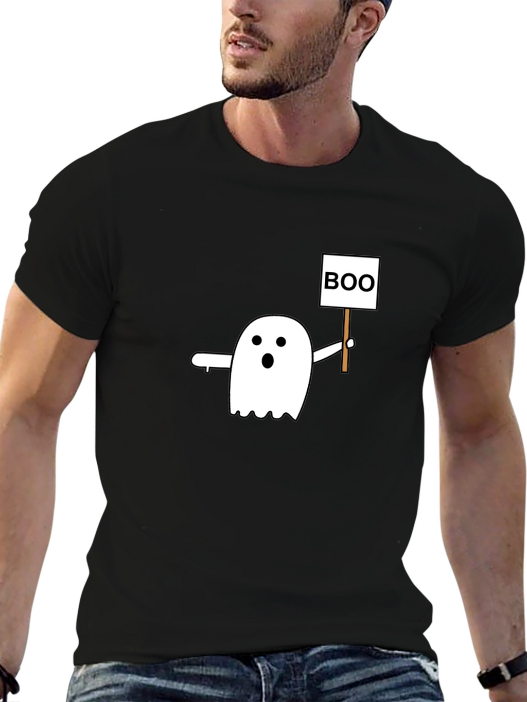 Boo Ghost Graphic Tee - Halloween T-Shirt