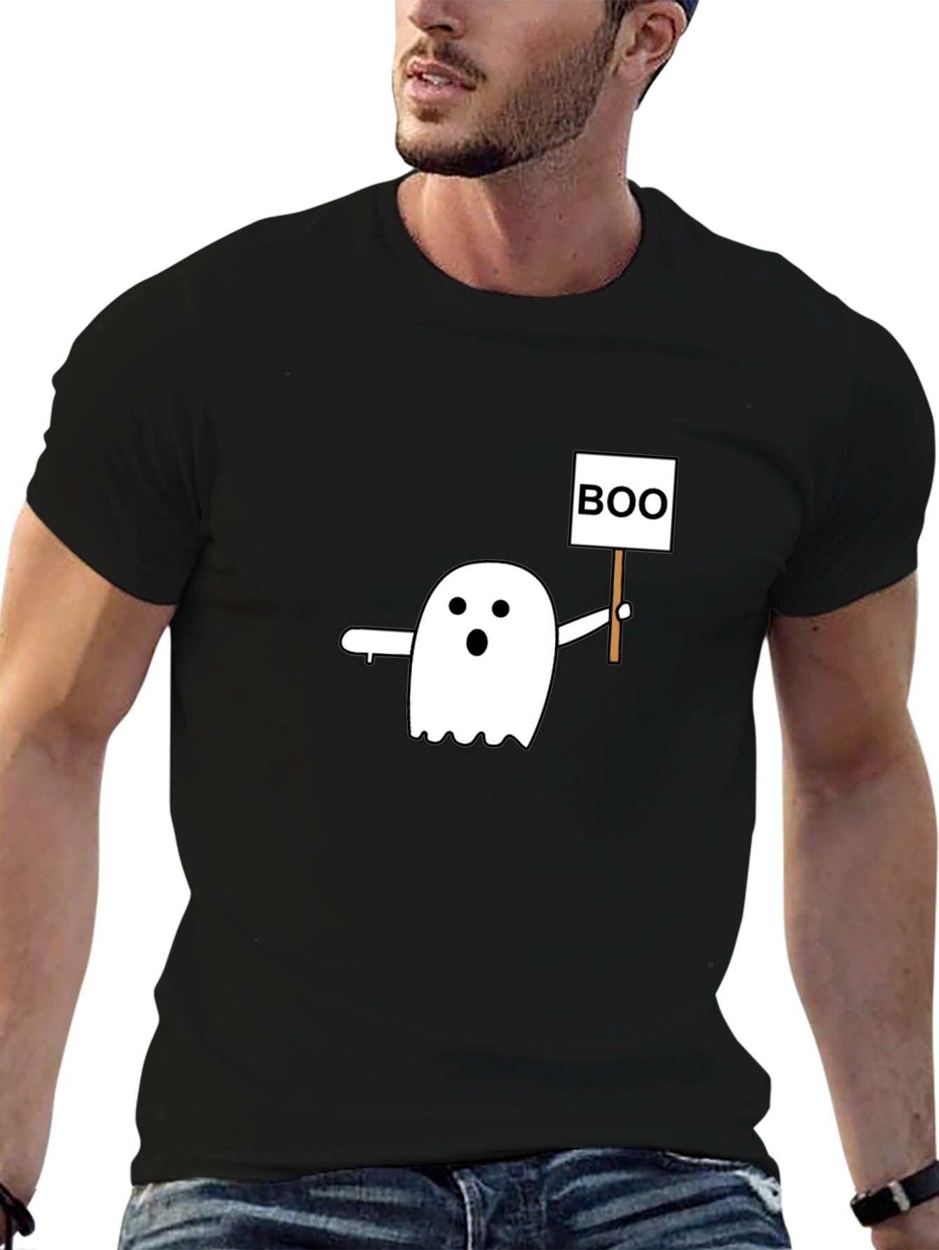 Boo Ghost Graphic Tee - Halloween T-Shirt