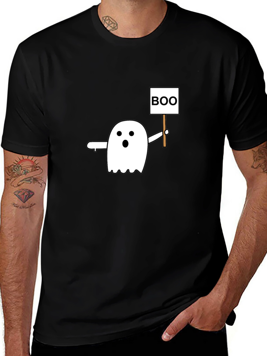 Boo Ghost Graphic Tee - Halloween T-Shirt