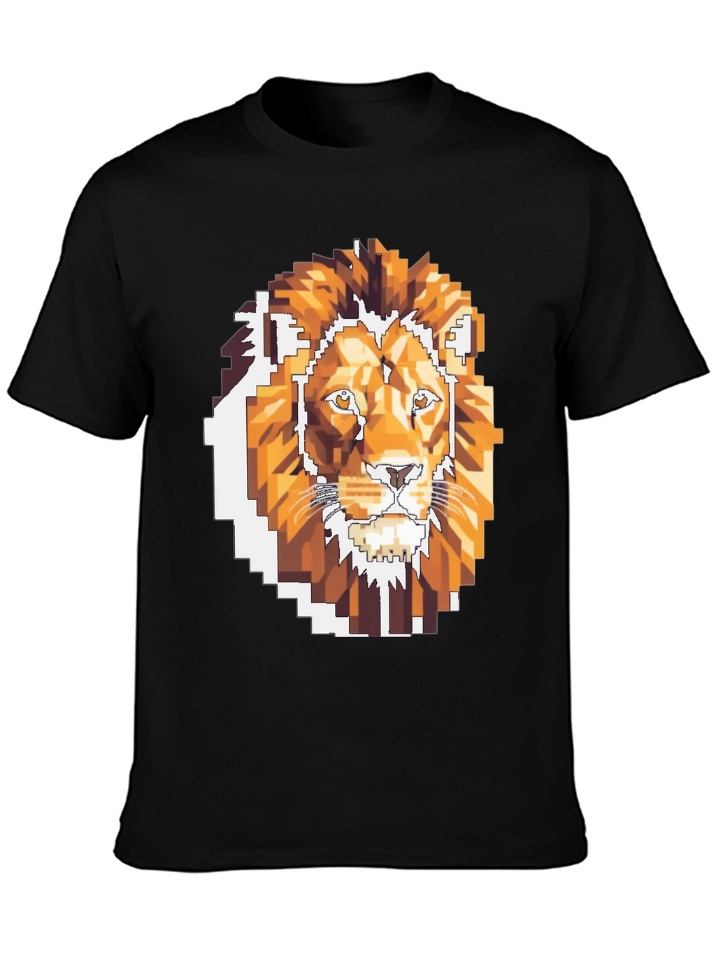 Pixelated Lion Graphic T-Shirt - Cool Gamer Tee