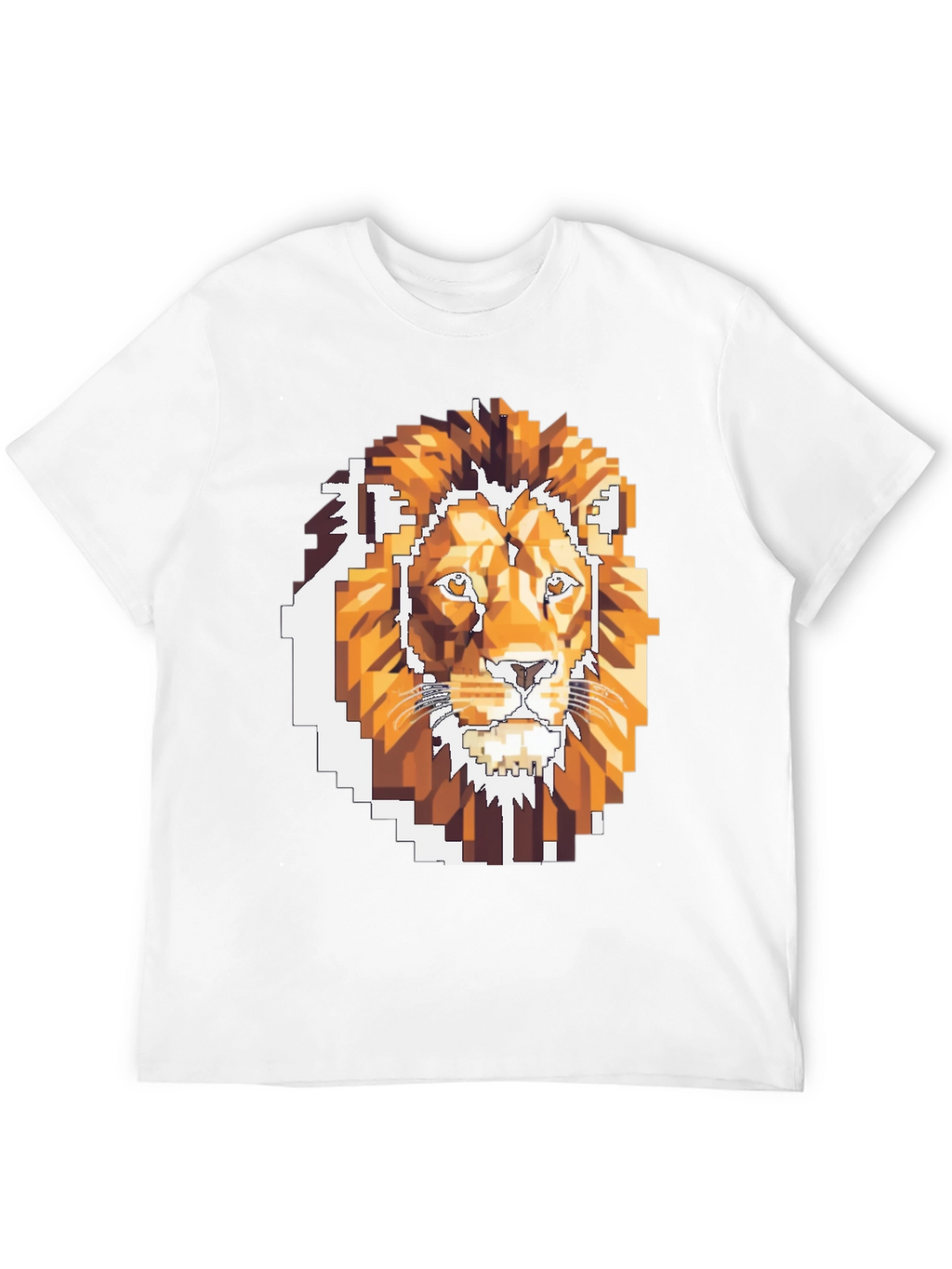 Pixelated Lion Graphic T-Shirt - Cool Gamer Tee