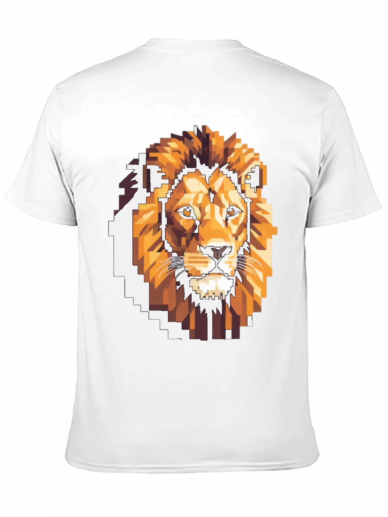 Pixelated Lion Graphic T-Shirt - Cool Gamer Tee