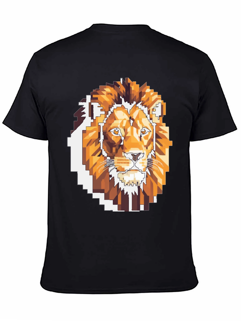 Pixelated Lion Graphic T-Shirt - Cool Gamer Tee