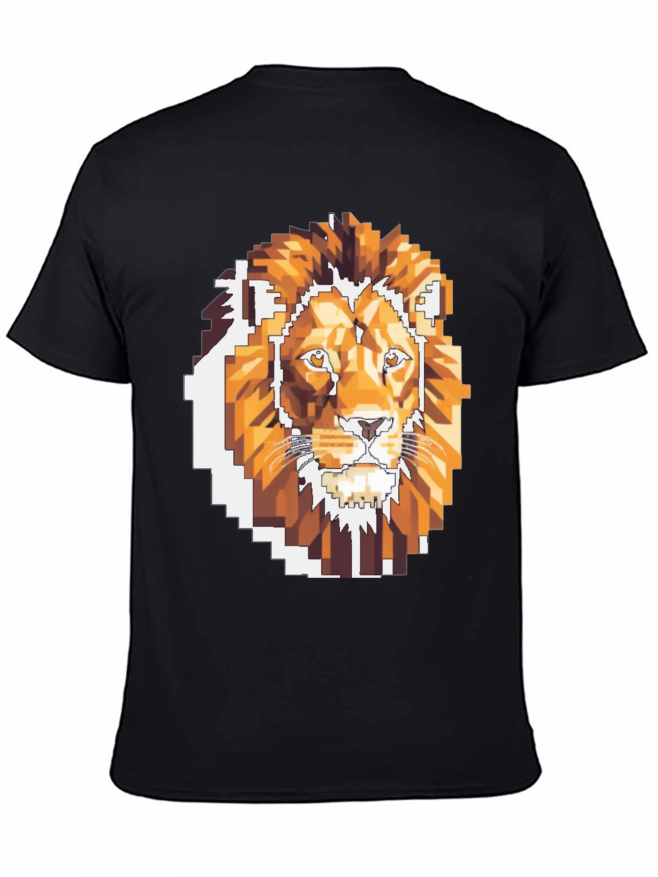 Pixelated Lion Graphic T-Shirt - Cool Gamer Tee