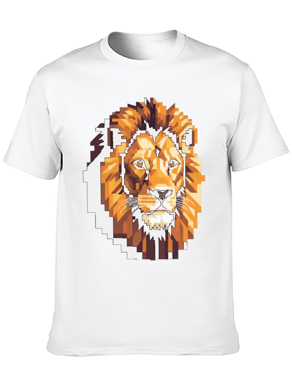 Pixelated Lion Graphic T-Shirt - Cool Gamer Tee