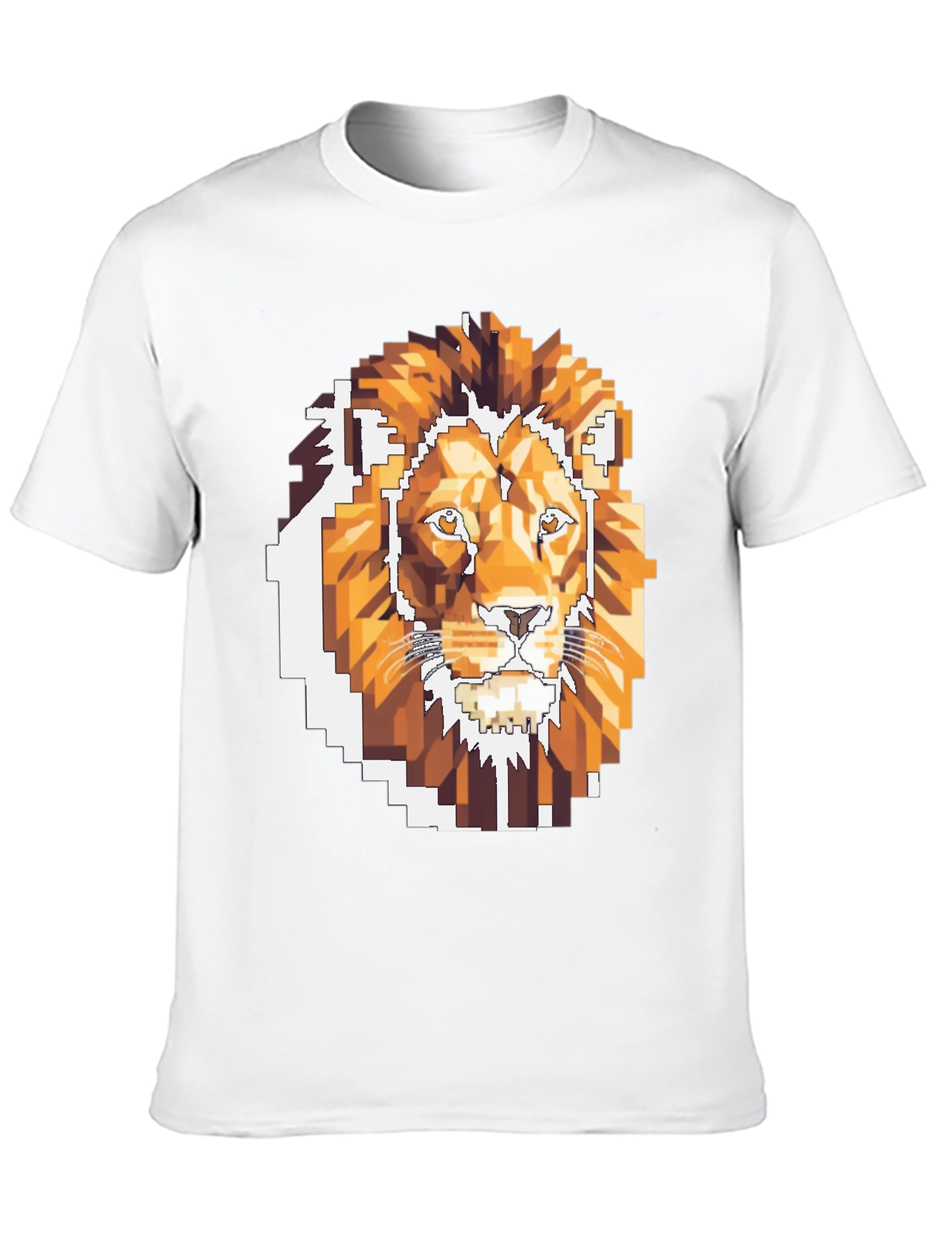 Pixelated Lion Graphic T-Shirt - Cool Gamer Tee