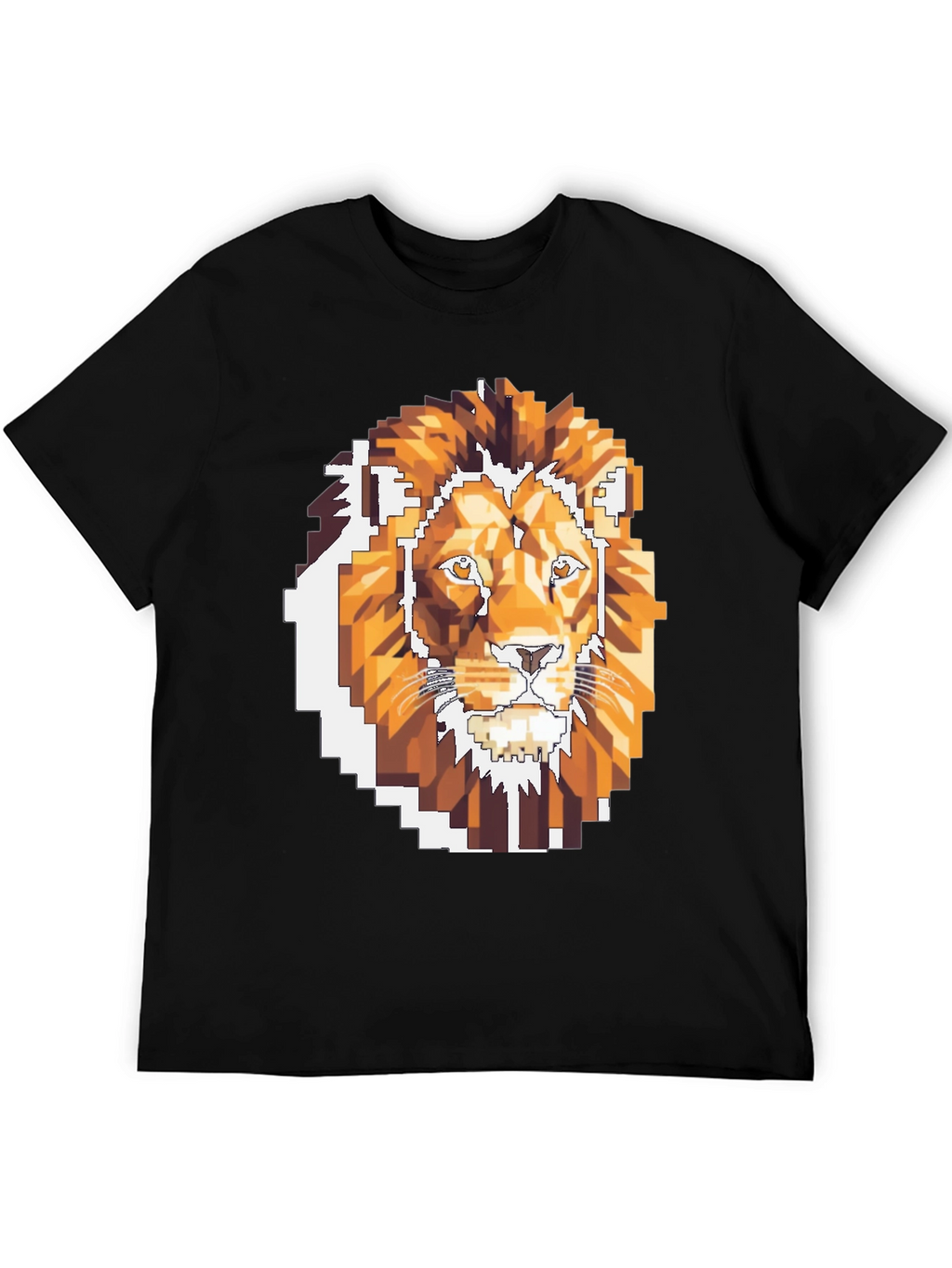 Pixelated Lion Graphic T-Shirt - Cool Gamer Tee