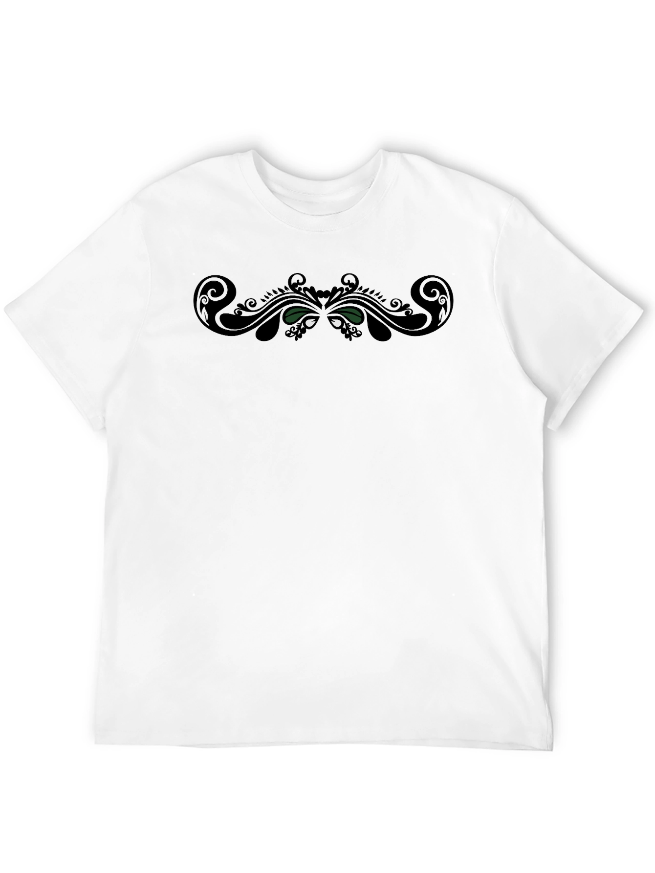 Black Graphic Tee - Abstract Swirl Design