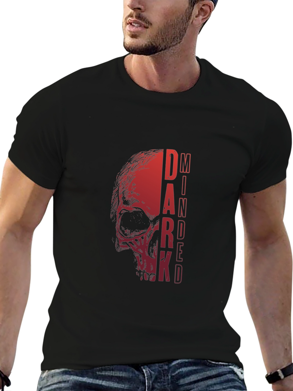 Dark Minded Skull Graphic T-Shirt