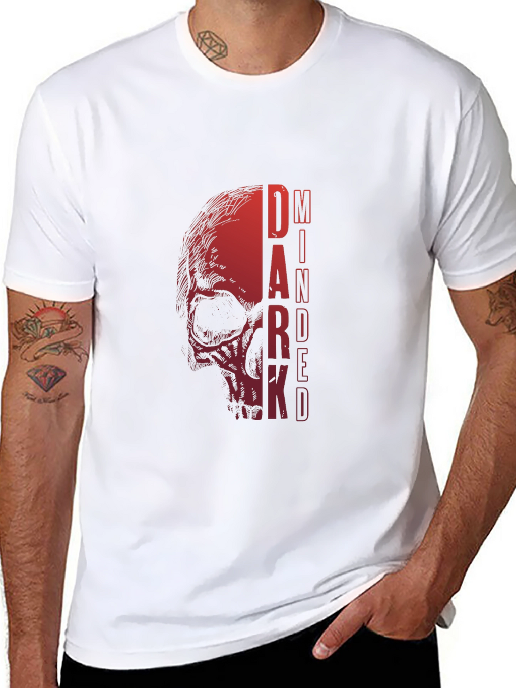 Dark Minded Skull Graphic T-Shirt