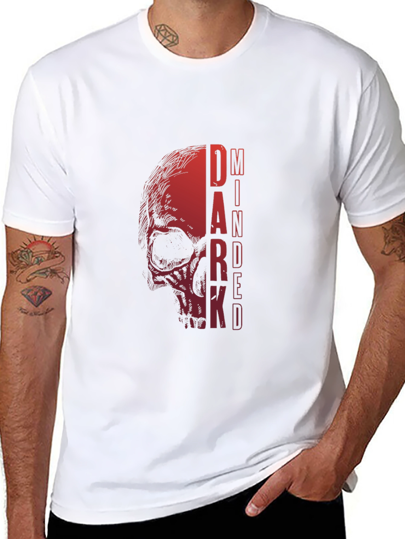 Dark Minded Skull Graphic T-Shirt