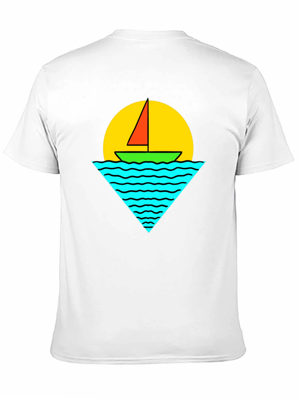 Sailboat Graphic Tee - Retro Sunset Design