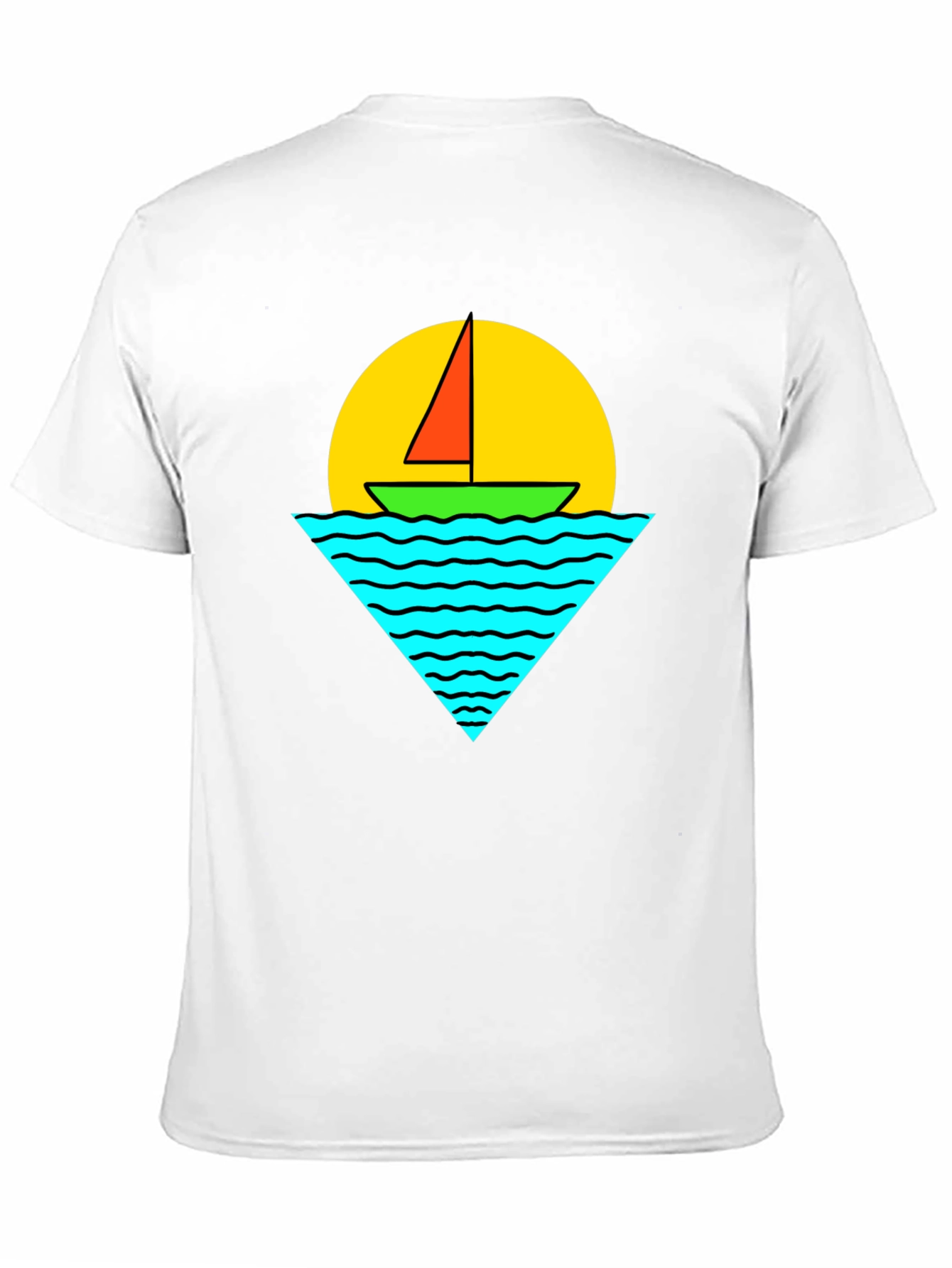 Sailboat Graphic Tee - Retro Sunset Design