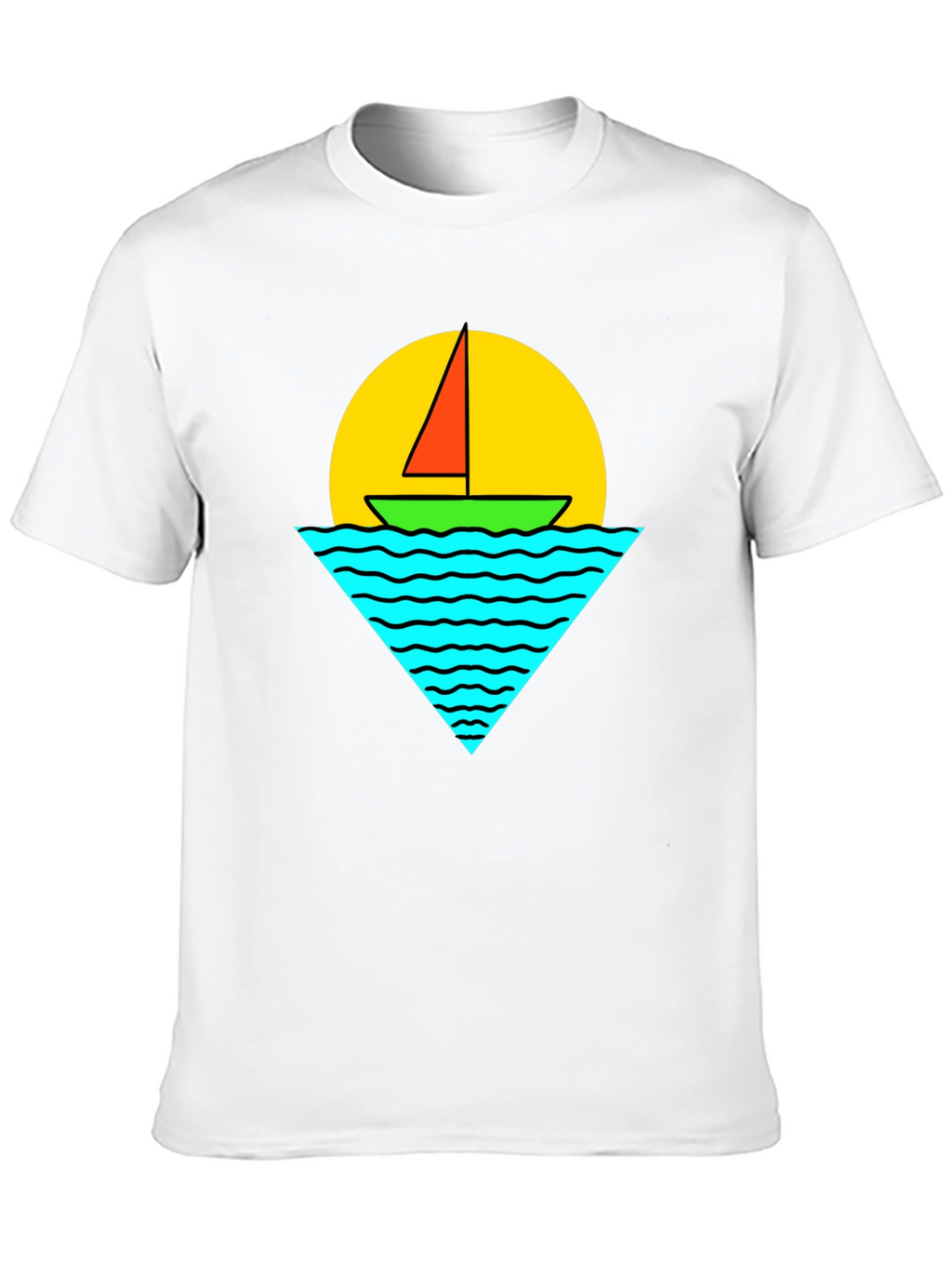 Sailboat Graphic Tee - Retro Sunset Design