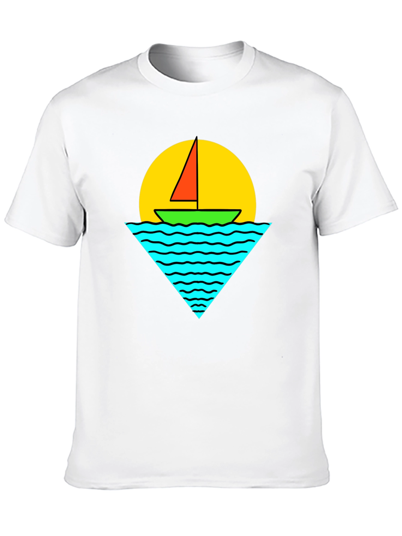 Sailboat Graphic Tee - Retro Sunset Design
