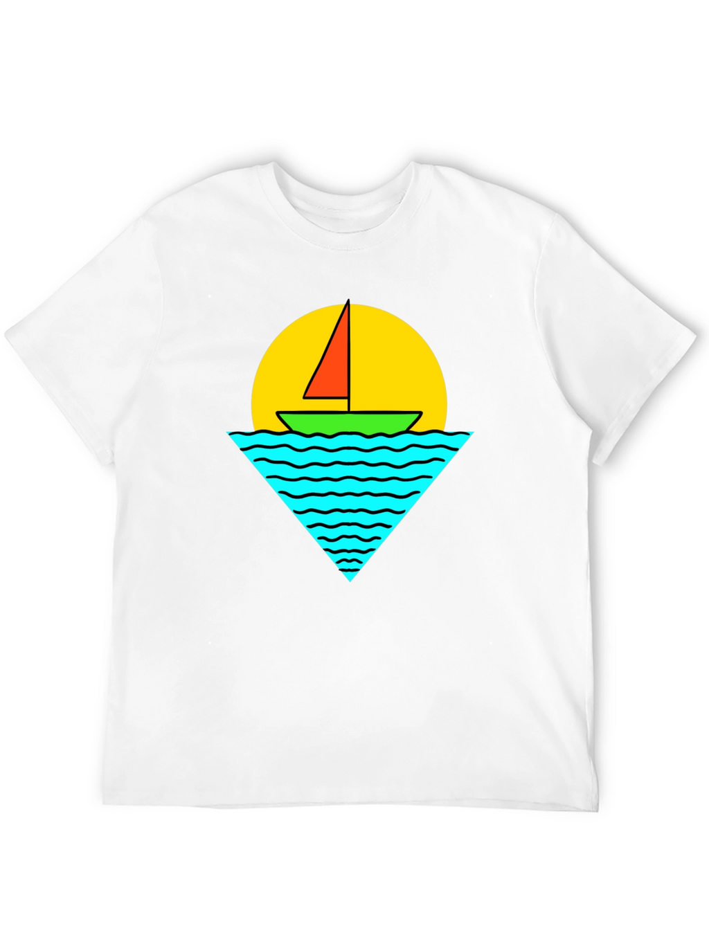 Sailboat Graphic Tee - Retro Sunset Design