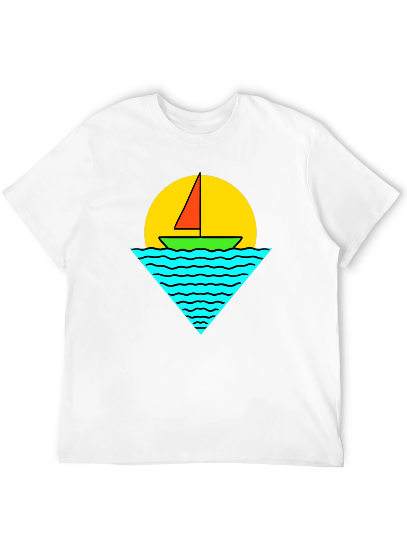 Sailboat Graphic Tee - Retro Sunset Design