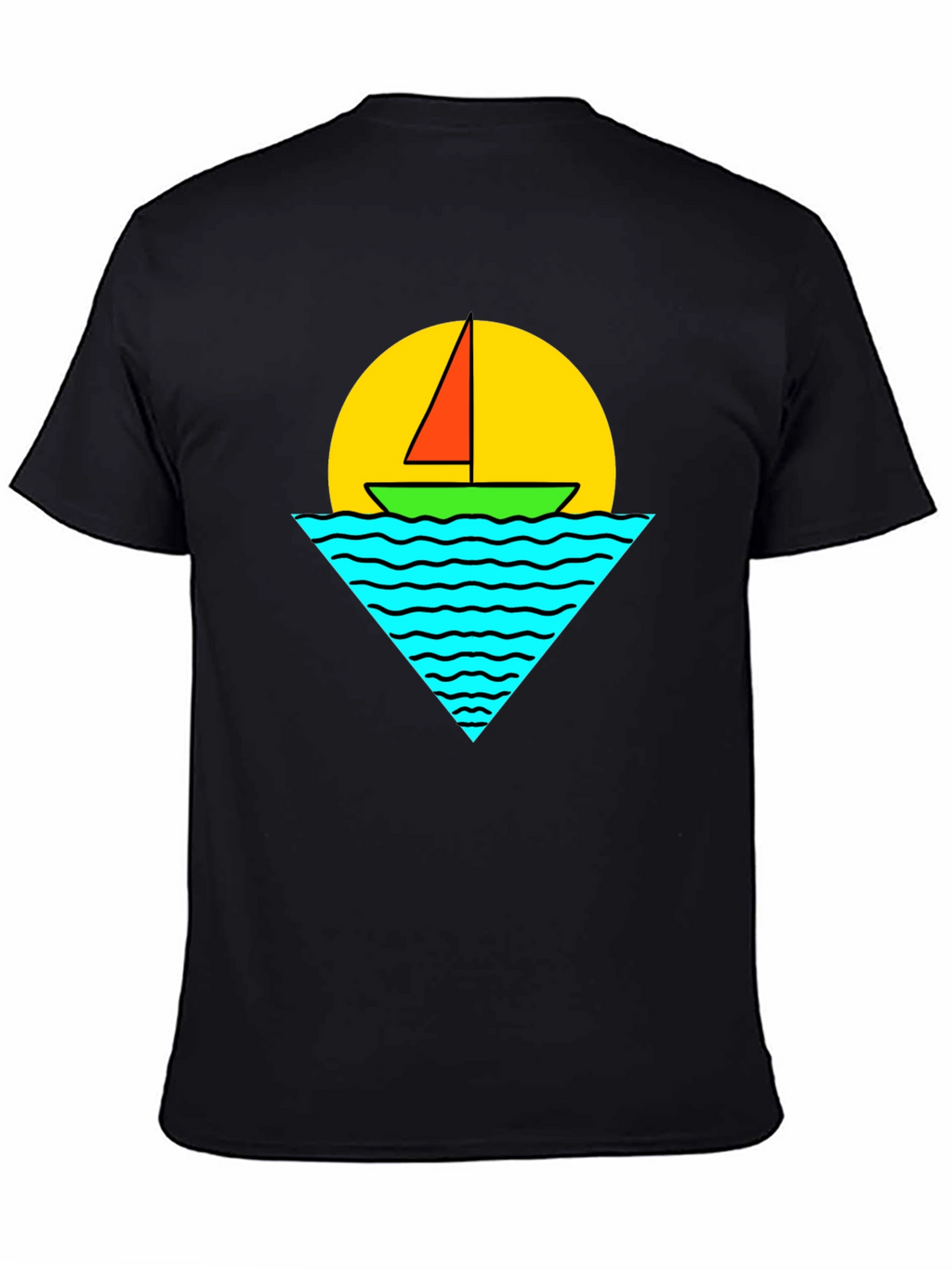 Sailboat Graphic Tee - Retro Sunset Design