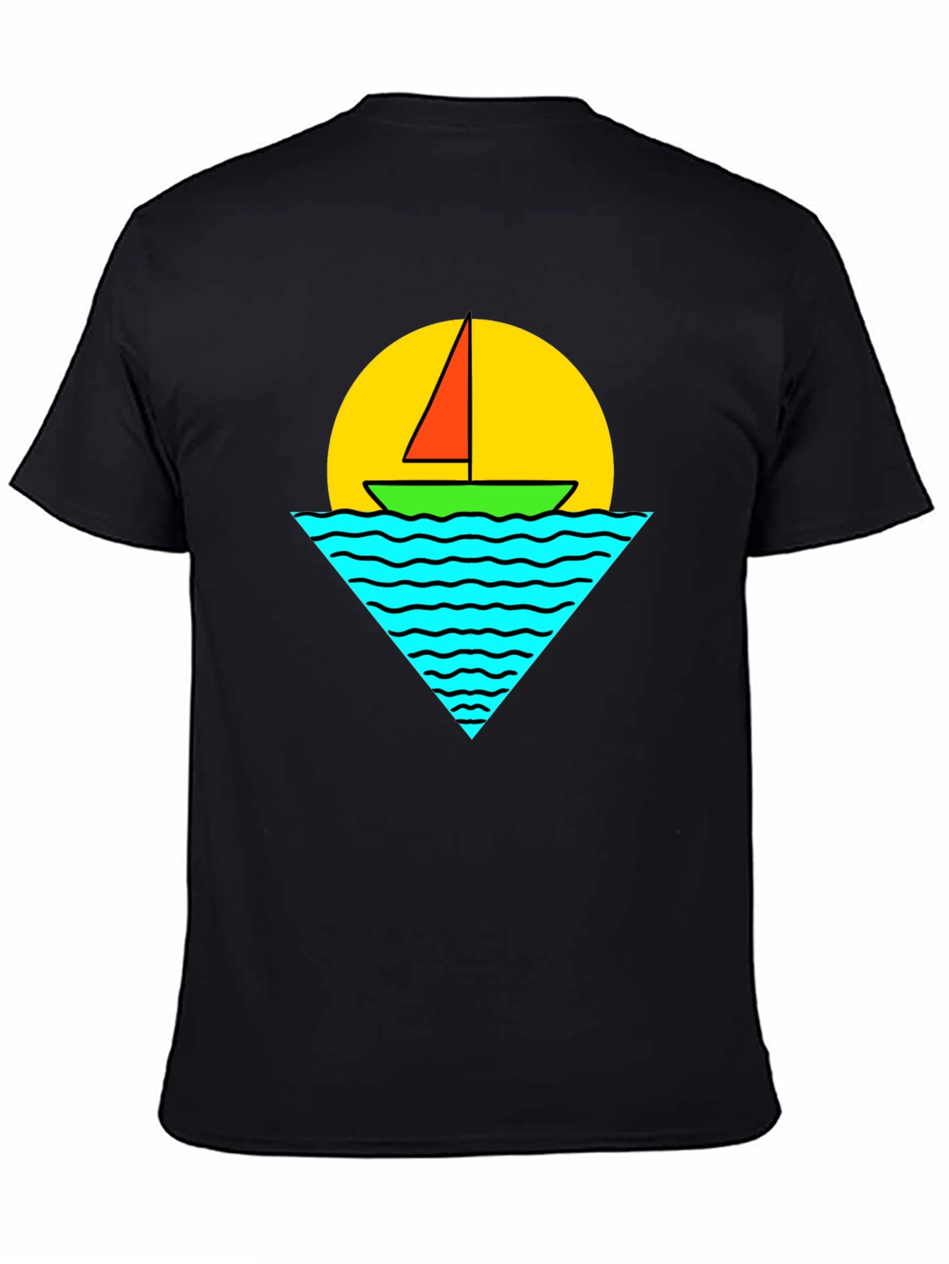 Sailboat Graphic Tee - Retro Sunset Design