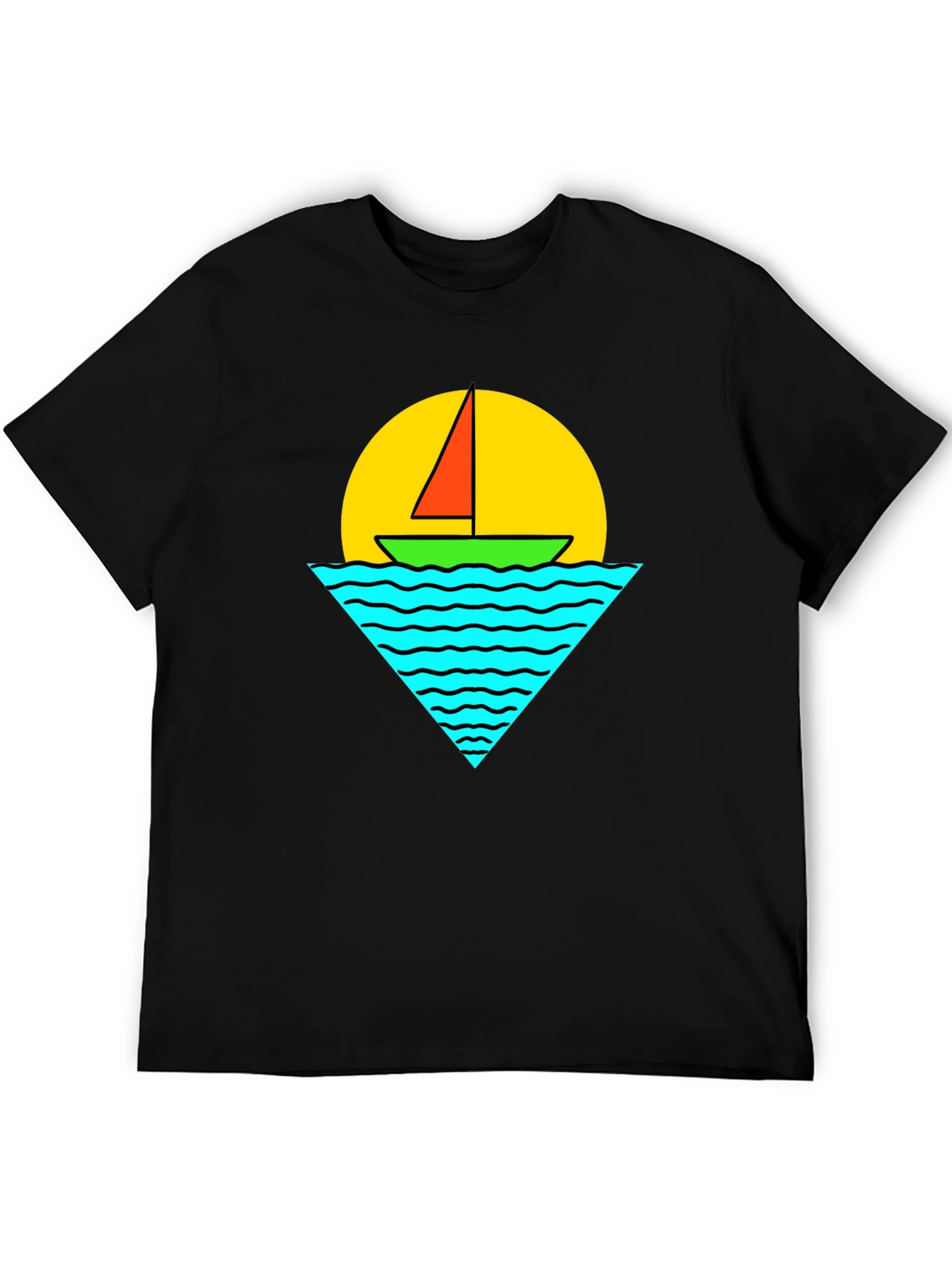 Sailboat Graphic Tee - Retro Sunset Design