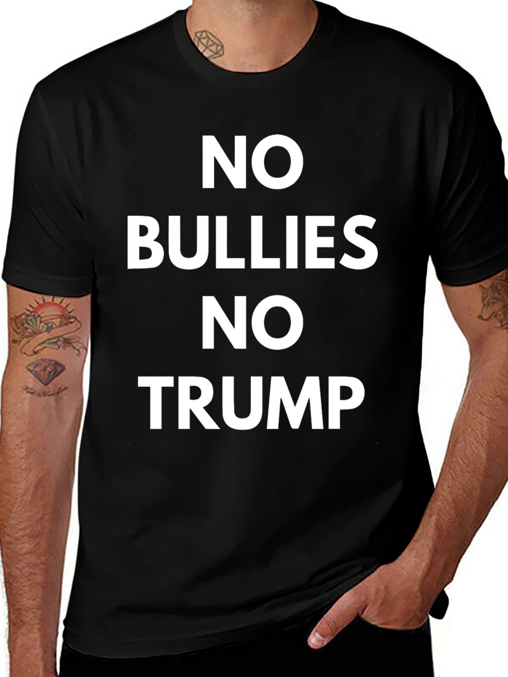 No Bullies No Trump Black T-Shirt