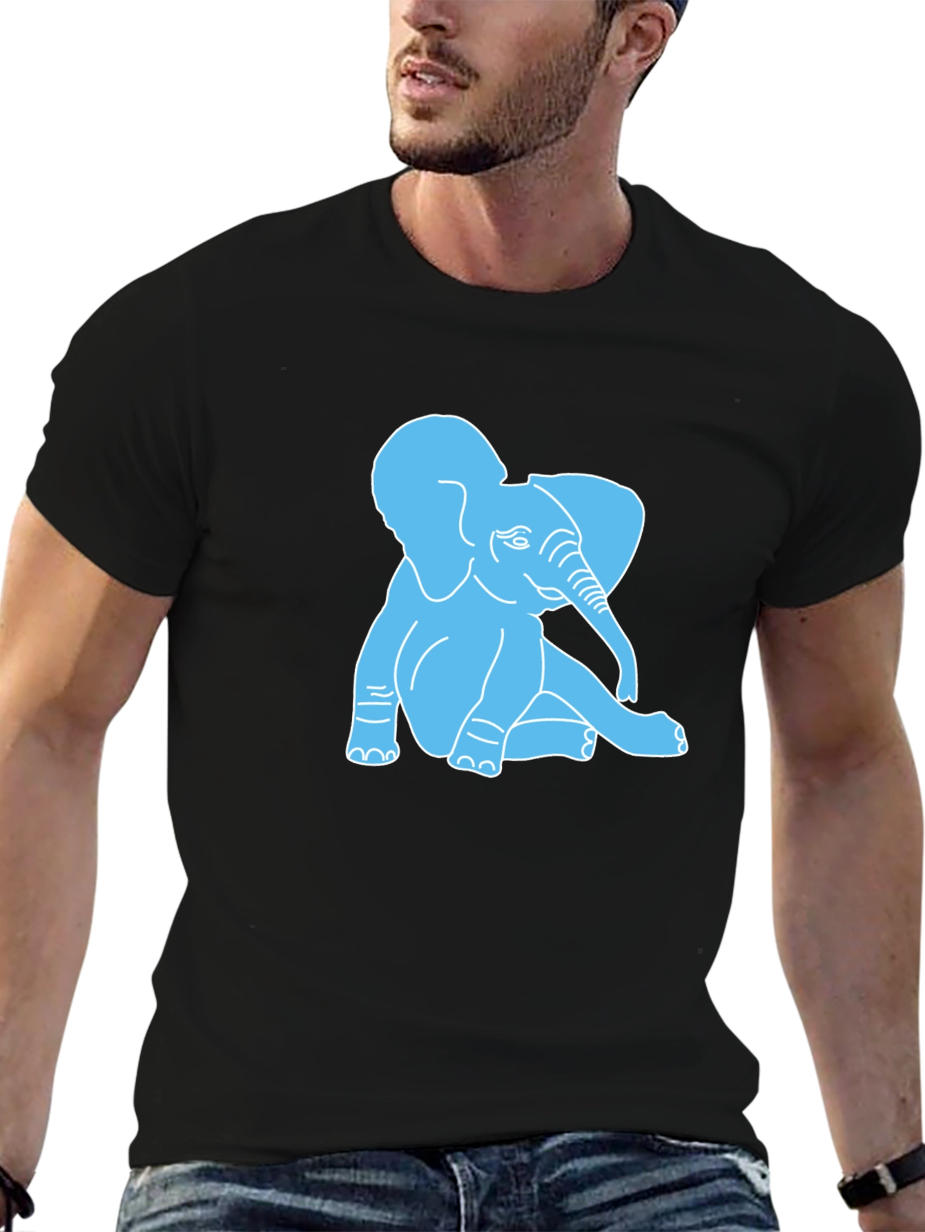 Cute Elephant Graphic T-Shirt - Casual Cotton Tee
