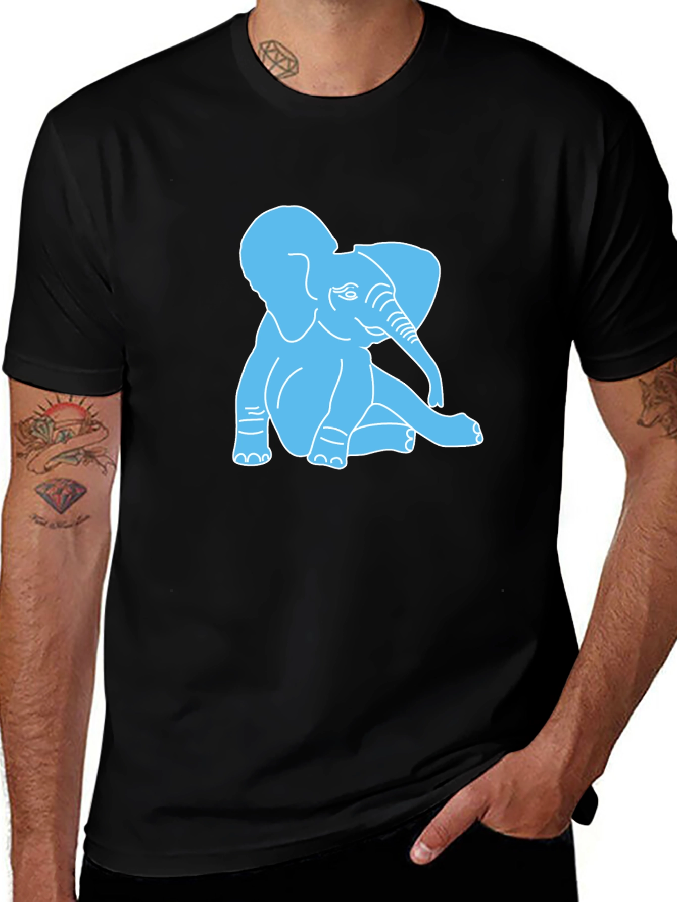 Cute Elephant Graphic T-Shirt - Casual Cotton Tee